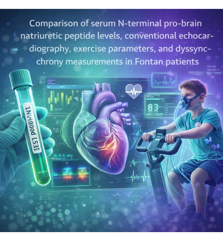 Comparison of serum N-terminal pro-brain natriuretic peptide levels, conventional echocardiography, exercise parameters, and dyssynchrony measurements in Fontan patients